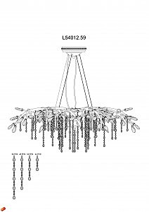 Подвесная хрустальная люстра Garden L'Arte Luce L54012.59