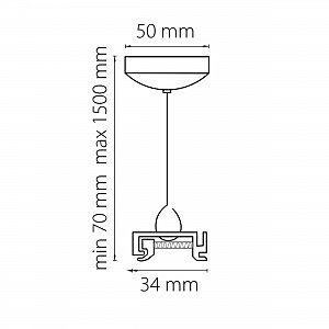Подвес универсальный трековый 1,5 м для однофазных и трехфазных треков Lightstar Barra 504179