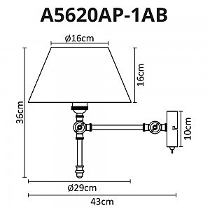 Настенное бра Arte Lamp Orlando A5620AP-1AB