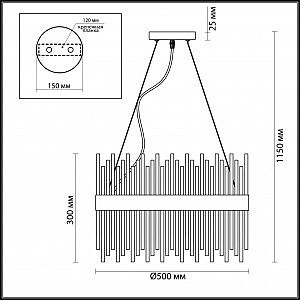 Подвесная хрустальная люстра Focco Odeon Light 4722/12