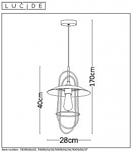 Светильник подвесной Lucide Masson 74309/01/02