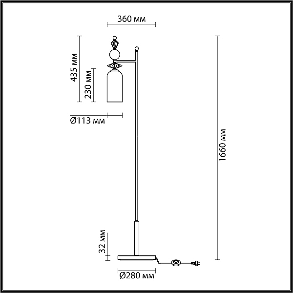 Торшер Odeon Light EXCLUSIVE Bizet 4893/1F