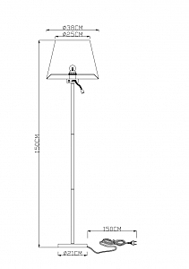 Торшер Arte Lamp Elba A2581PN-2AB