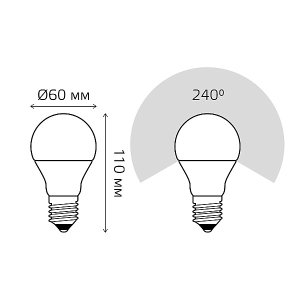 Светодиодная лампа Gauss Basic A60 1023210