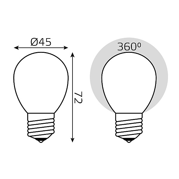 Светодиодная лампа Gauss Basic Filament Шар 1055215