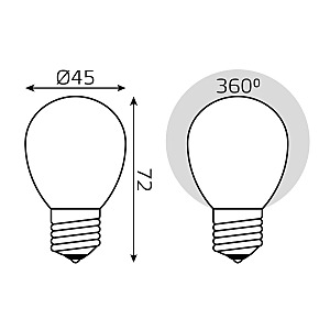 Светодиодная лампа Gauss Basic Filament Шар 1055215