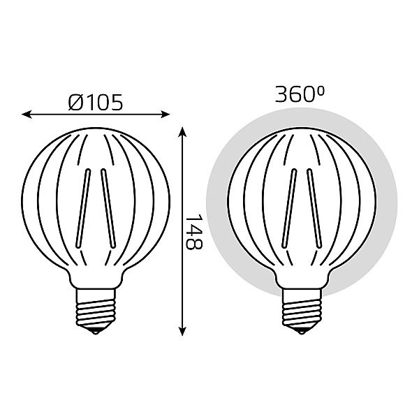 Ретро лампа Gauss Filament golden 147802004