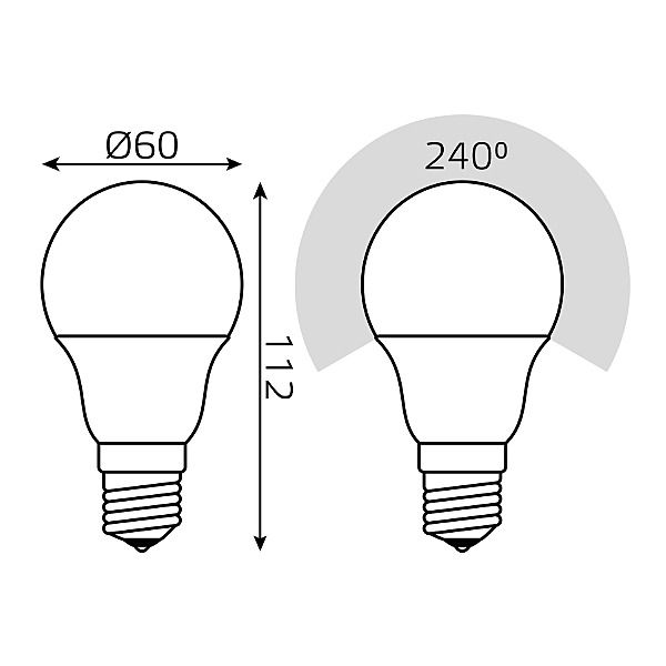 Светодиодная лампа Gauss Black А60/А70 202502210