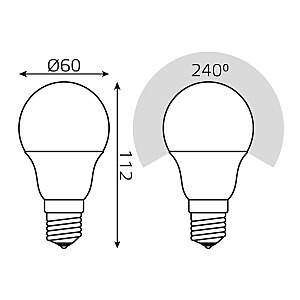 Светодиодная лампа Gauss Black А60/А70 202502210