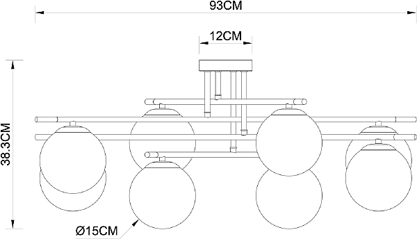 Потолочная люстра Arte Lamp Alcor A2224PL-8BK