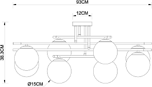 Потолочная люстра Arte Lamp Alcor A2224PL-8BK