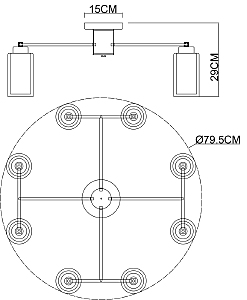 Потолочная люстра Arte Lamp Leo A7027PL-8BK