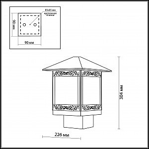 Уличный наземный светильник Odeon Light Novara 2644/1B