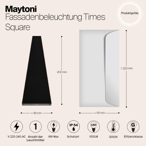 Уличный LED настенный светильник Maytoni Times Square O580WL-L6B