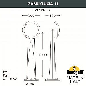 Уличный наземный светильник Fumagalli Lucia 1R3.613.010.AYE27