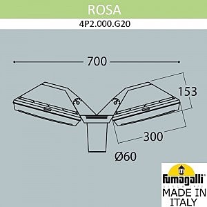 Консольный уличный светильник Fumagalli Guizeppe 4P2.000.G20.AYE28