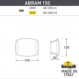 Уличный настенный светильник Fumagalli Abram AB1.000.000.LXJ1L