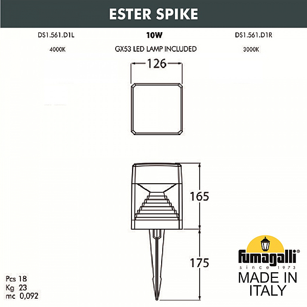 Грунтовый светильник Fumagalli Ester DS1.561.000.LXD1L