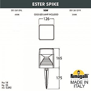 Грунтовый светильник Fumagalli Ester DS1.561.000.WXD1L