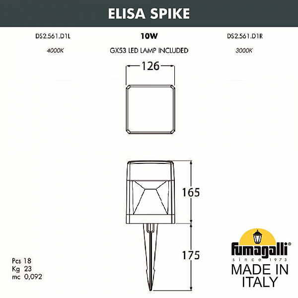 Грунтовый светильник Fumagalli Elisa DS2.561.000.LXD1L