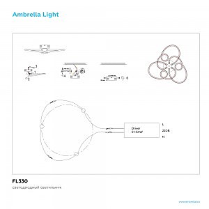 Потолочная светодиодная люстра Metallic Ambrella FL330