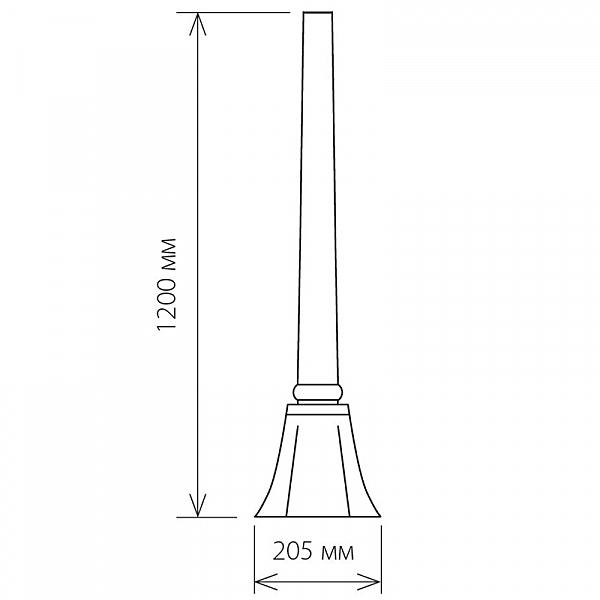 Консольный уличный светильник Elektrostandard Farola столб 120см черное золото для плафона 1043, арт. A023552