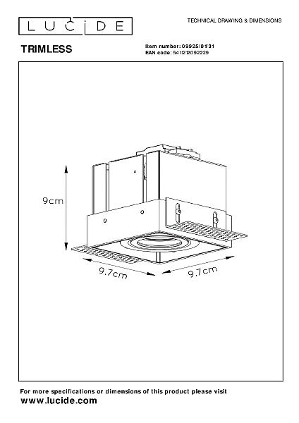 Встраиваемый светильник Lucide Trimless 09925/01/31