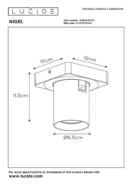 Светильник спот Lucide Nigel 09929/05/31