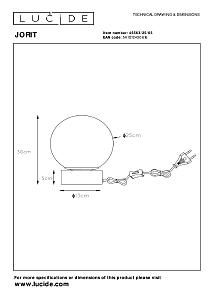 Настольная лампа Lucide Jorit 45563/25/65