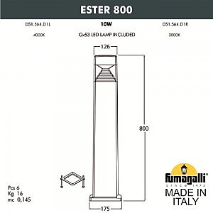 Уличный наземный светильник Fumagalli Ester DS1.564.000.WXD1L