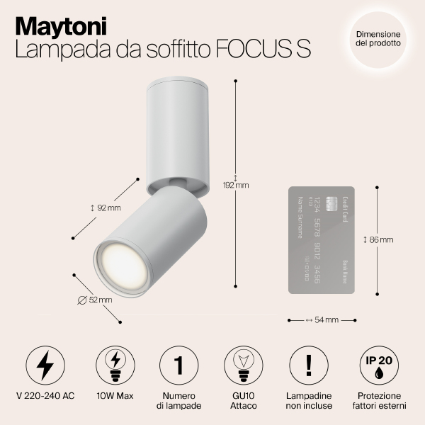 Светильник спот Maytoni Focus S C051CL-01W