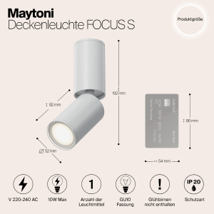 Светильник спот Maytoni Focus S C051CL-01W