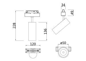 Трековый светильник Maytoni Focus LED Gravity TR019-2-10W4K-MG