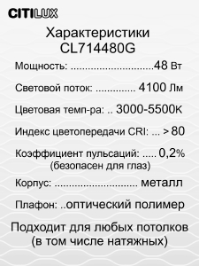 Светильник потолочный Citilux Симпла CL714480G