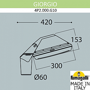Консольный уличный светильник Fumagalli Guizeppe 4P2.000.G10.AYF1R