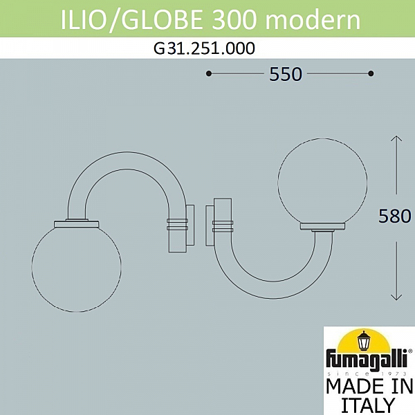 Уличный настенный светильник Fumagalli Globe 300 Modern G31.251.000.AYE27