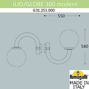 Уличный настенный светильник Fumagalli Globe 300 Modern G31.251.000.AYE27