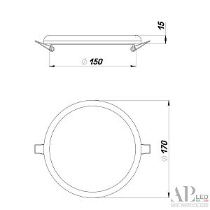 Встраиваемый светильник APL Led Ingrid 3322.FAP222R/22W/4K