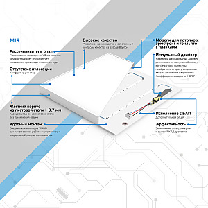 Встраиваемый светильник Gauss MiR G1-A0-00070-01G02-2003530