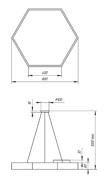 Светильник подвесной ЭРА Hexagon SPO-122-B-40K-066