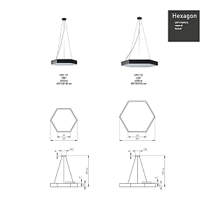 Светильник подвесной ЭРА Hexagon SPO-122-B-40K-066