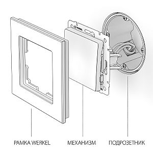 Выключатель Werkel W1113008/ Перекрестный выключатель одноклавишный (черный матовый)