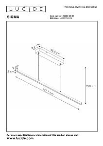 Светильник подвесной Lucide Sigma 23463/36/31