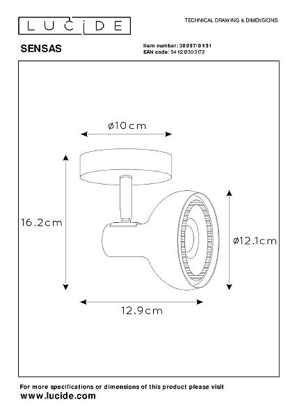 Светильник спот Lucide Sensas 30997/01/31