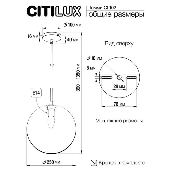 Светильник подвесной Citilux Томми CL102631