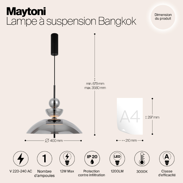 Светильник подвесной Maytoni Bangkok MOD185PL-L6B3K6