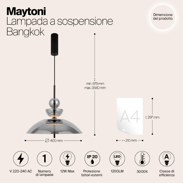 Светильник подвесной Maytoni Bangkok MOD185PL-L6B3K6