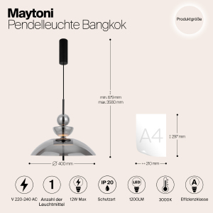 Светильник подвесной Maytoni Bangkok MOD185PL-L6B3K6