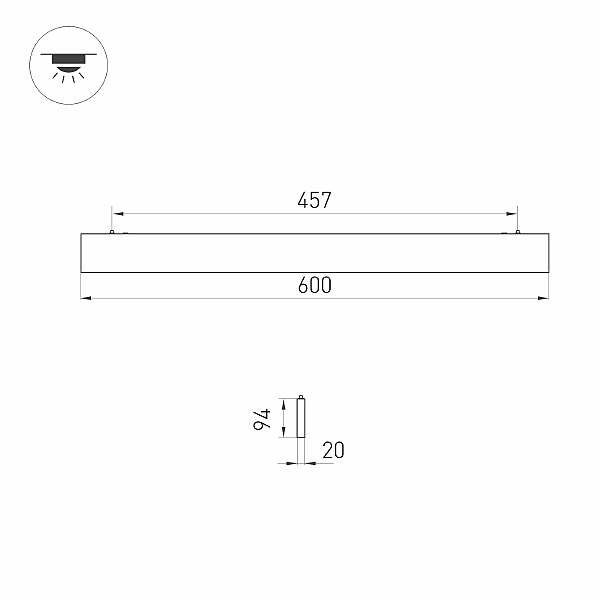 Подвесной линейный светильник Arlight Lineair Flat 031527