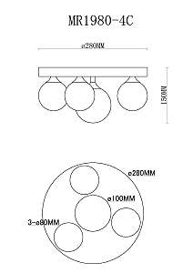 Потолочная люстра MyFar Cross MR1980-4C